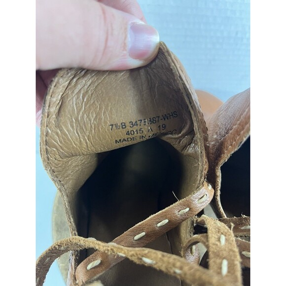 Frye Naomi Pickstitch Ankle Shooties Womens Size 7.5B Whiskey Brown Leather Zip - Picture 8 of 11